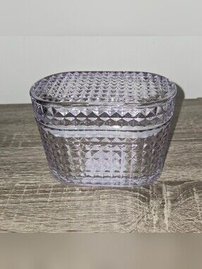 Glass Trinket Box Purple Target Bullseye Playground Art Deco 2024